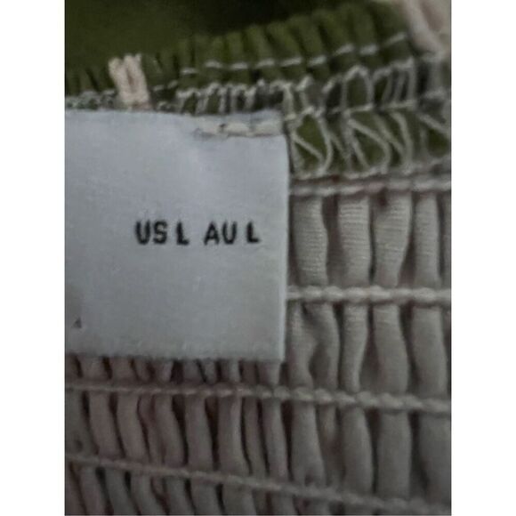 Petal & Pup Women's Green White Tropical Halter Open Back Maxi Dress Large NWOT - Picture 12 of 14